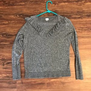 Black sweater with ruffles